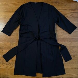 Seek No Further Elegant Black Wrap Cardigan